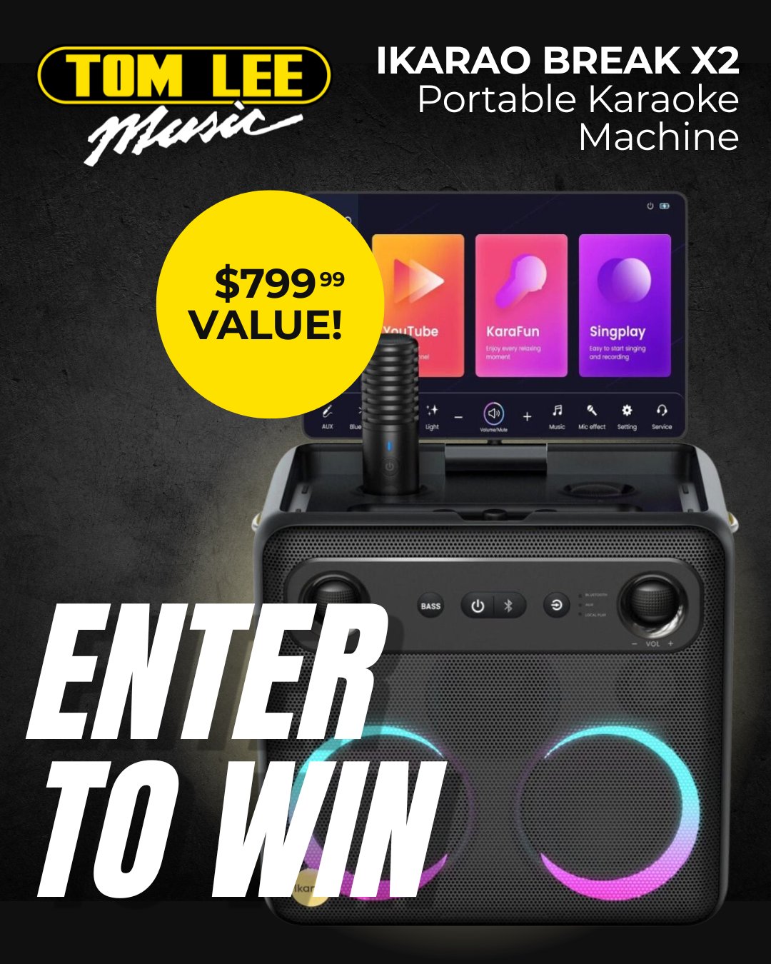 ENTER-TO-WIN an IKARAO BREAK X2 Portable Karaoke Machine