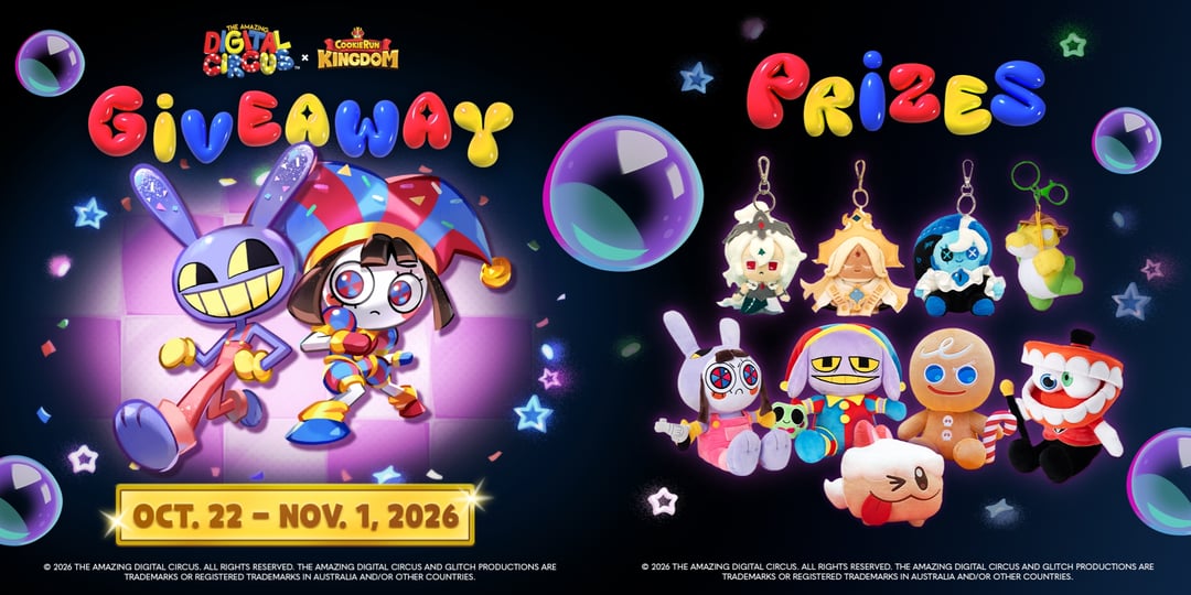The Amazing Digital Circus x CookieRun: Kingdom Giveaway