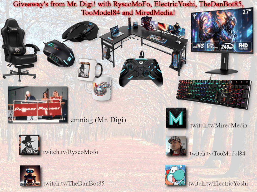 Fall Giveaways from Mr. Digi!, with RyscoMoFo, ElectricYoshi, TheDanBot85, TooModel84 & MiredMedia
