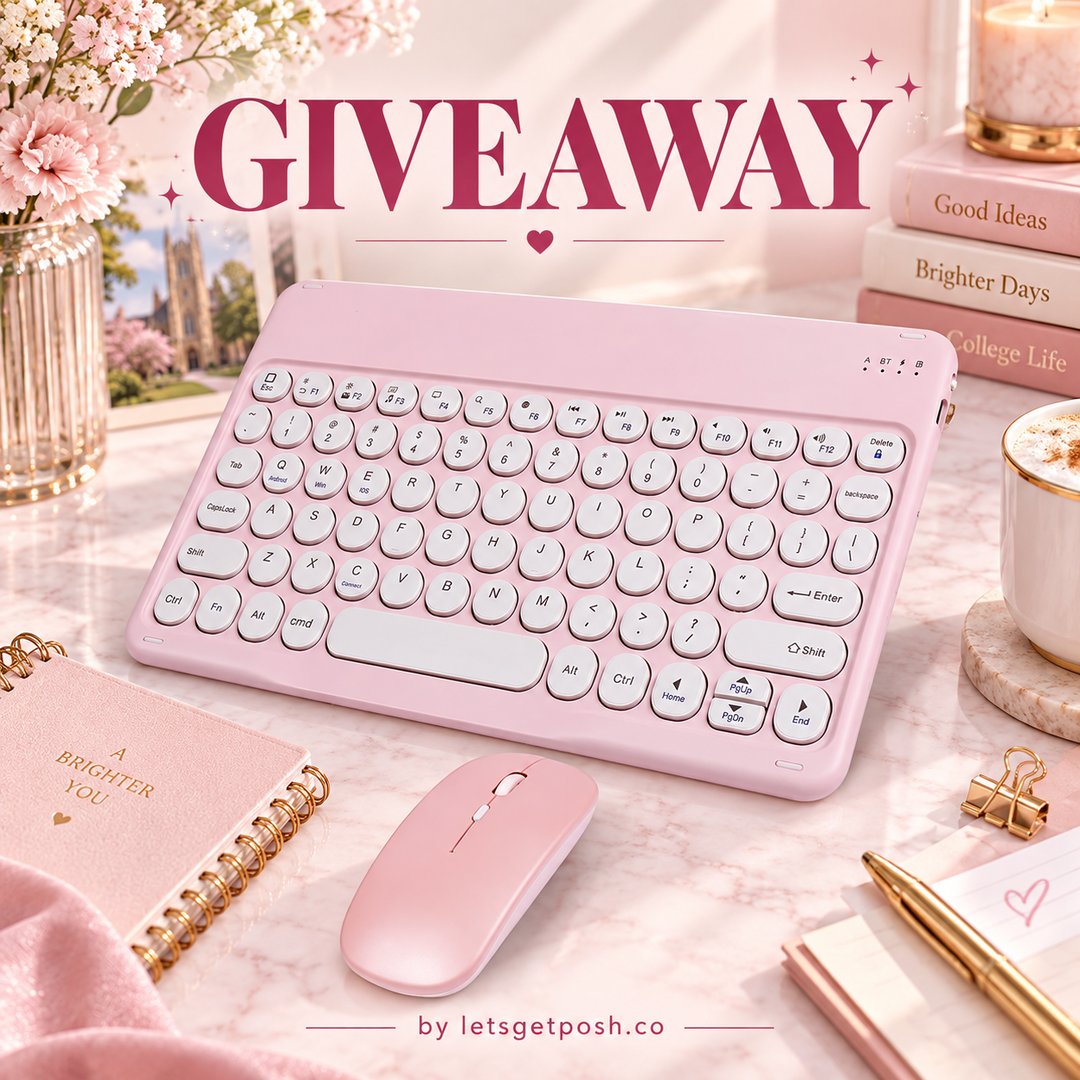 🎀📚⌨️ WIN A PINK BLUETOOTH KEYBOARD & MOUSE COMBO! ⌨️📚🎀