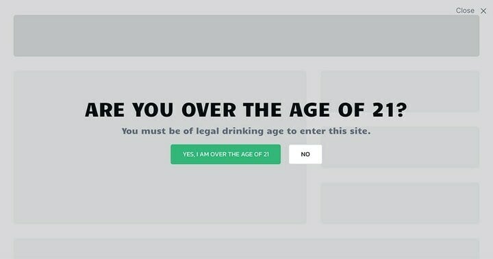 Age Verification Popup Template for Age-Restricted Content